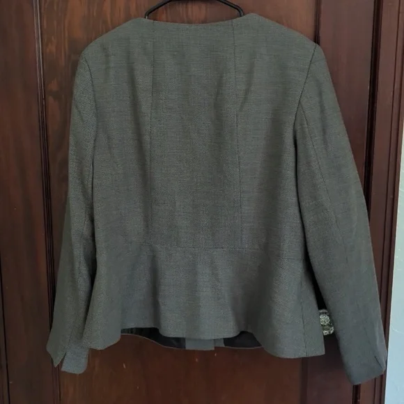 Talbots Brown Business Professional Button Front Blazer Size 16 - Picture 5 of 8